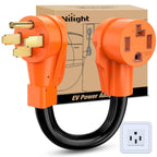 Nilight EV Adapter Cord 30 Amp to 50 Amp 4 Prong Pure Copper New Dryer Outlet to EV Plug Conversion Heavy Duty 10 Gauge Wire Nema 14-30P to 14-50R 30M/50F for Level 2 EVs Using