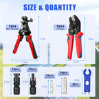 dakewang 24 Pairs 1000V 30A Solar Panel Connectors, 14-10AWG Crimping Tool and Heavy Duty Wire Stripper for MC4 Connectors and Solar Cable.