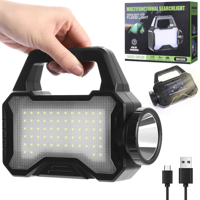 yeatem Solar Flashlight,Multifunctional Flashlight Solar Flashlight,led Flashlight Cell Phone Charger,USB Charging,Suitable for Home,Fishing,Outdoor Camping Hover Image