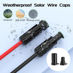 Bateria Power 12 Pairs Solar Connector Caps, IP68 Solar Panel Connectors Caps Weather Resistant Solar Dust Caps for Male and Female Solar Connectors