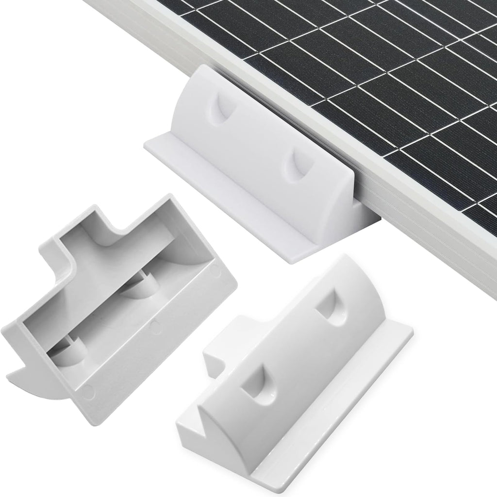 Trisinger Solar Panel Mounting Brackets, PC Corner Bracket Solar Panel Roof Drill-Free Mount for RV, Boats (2pcs-Side mounting Bracket)
