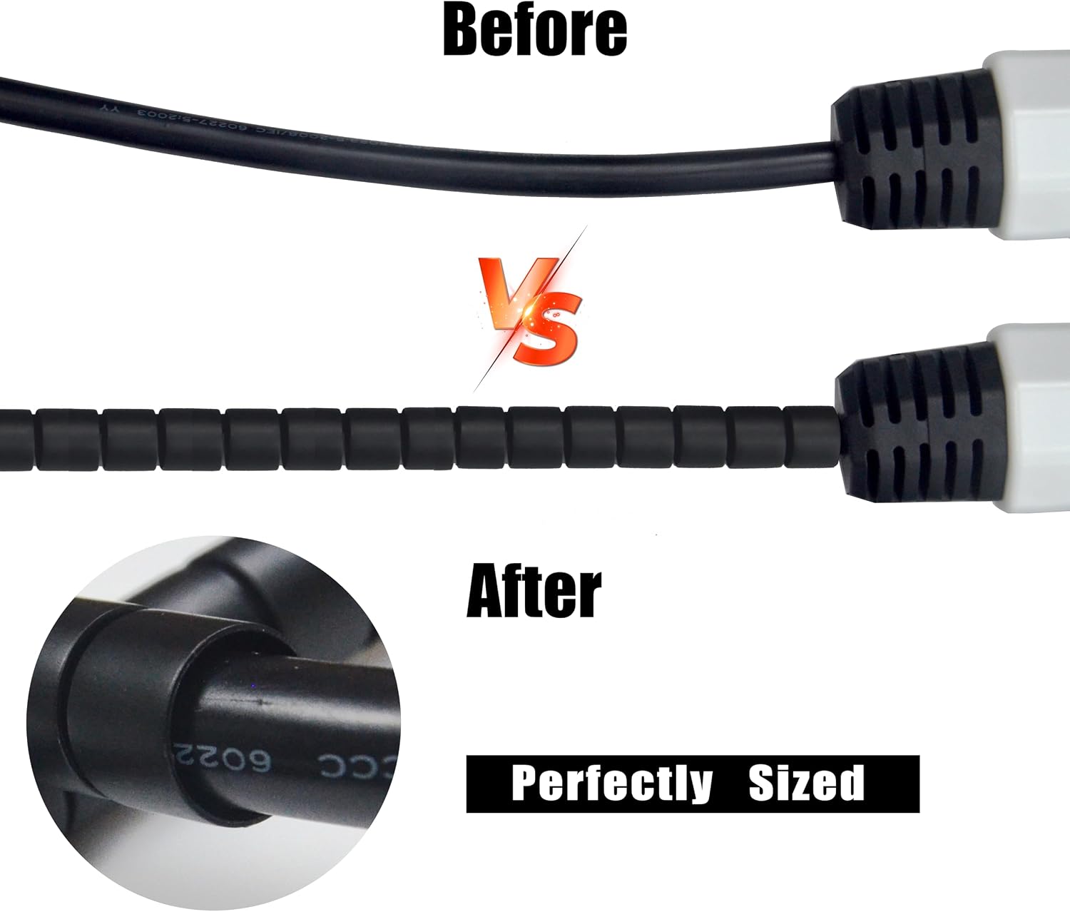 EV Charger Cable Protector, 23FT Electric Car Charger Cable Sleeve,Wear/UV-Proof,EV Charger Cord Protector Flexible/Pet Resistant/Prevents Tread & Door Squeeze