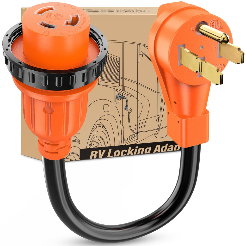 Nilight EV Adapter Cord 30 Amp to 50 Amp 4 Prong Pure Copper New Dryer Outlet to EV Plug Conversion Heavy Duty 10 Gauge Wire Nema 14-30P to 14-50R 30M/50F for Level 2 EVs Using