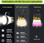 Lanterne de camping LED, 1500 lumens
