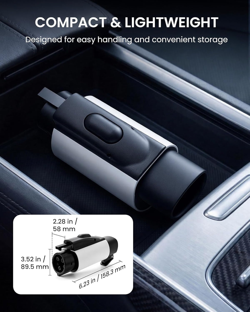 Tesla to J1772 EV Adapter for Road Trip & Destination Charging - IP55 Weatherproof, Secure Lock for Non-Tesla Vehicles - 80A (19.2kW Max)