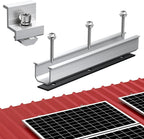 Anbte Solar Panel Bracket Kit, 6 Pcs 7.87 in Aluminium Solar Panel Mounting Rail 30mm/35mm Solar Panel End Clamps, Solar Panel Brackets for Metal Roof, Tin Roof, Flat Roof, Sheet Roof, RV, Silver
