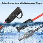 XRDS -RF 10AWG SAE to Solar Panel Connector Cable 1FT 2PCS, Heavy-Duty Tinned Copper, Solar Extension Cable with SAE Polarity Reverse Adapter for Solar Power Systems and Battery Connections