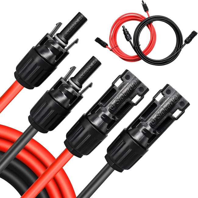 8AWG Solar Panel Extension Cable,1500V IP68 Solar Wire with PV Female and Male Connector, Great for RV, Home, Boat & Solar Panel Systems(20Ft) Hover Image