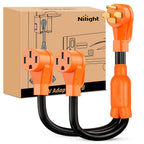 Nilight EV Adapter Cord 30 Amp to 50 Amp 4 Prong Pure Copper New Dryer Outlet to EV Plug Conversion Heavy Duty 10 Gauge Wire Nema 14-30P to 14-50R 30M/50F for Level 2 EVs Using