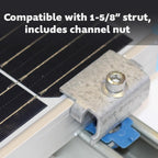 SPEC158-5PK Solar Panel End Clamps for 1-5/8 in. Steel Strut Channel, Solar Panel Kit with End Clamps and Cone Nuts for Mounting Solar Panels, Pack of 5