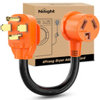 Nilight EV Adapter Cord 30 Amp to 50 Amp 4 Prong Pure Copper New Dryer Outlet to EV Plug Conversion Heavy Duty 10 Gauge Wire Nema 14-30P to 14-50R 30M/50F for Level 2 EVs Using