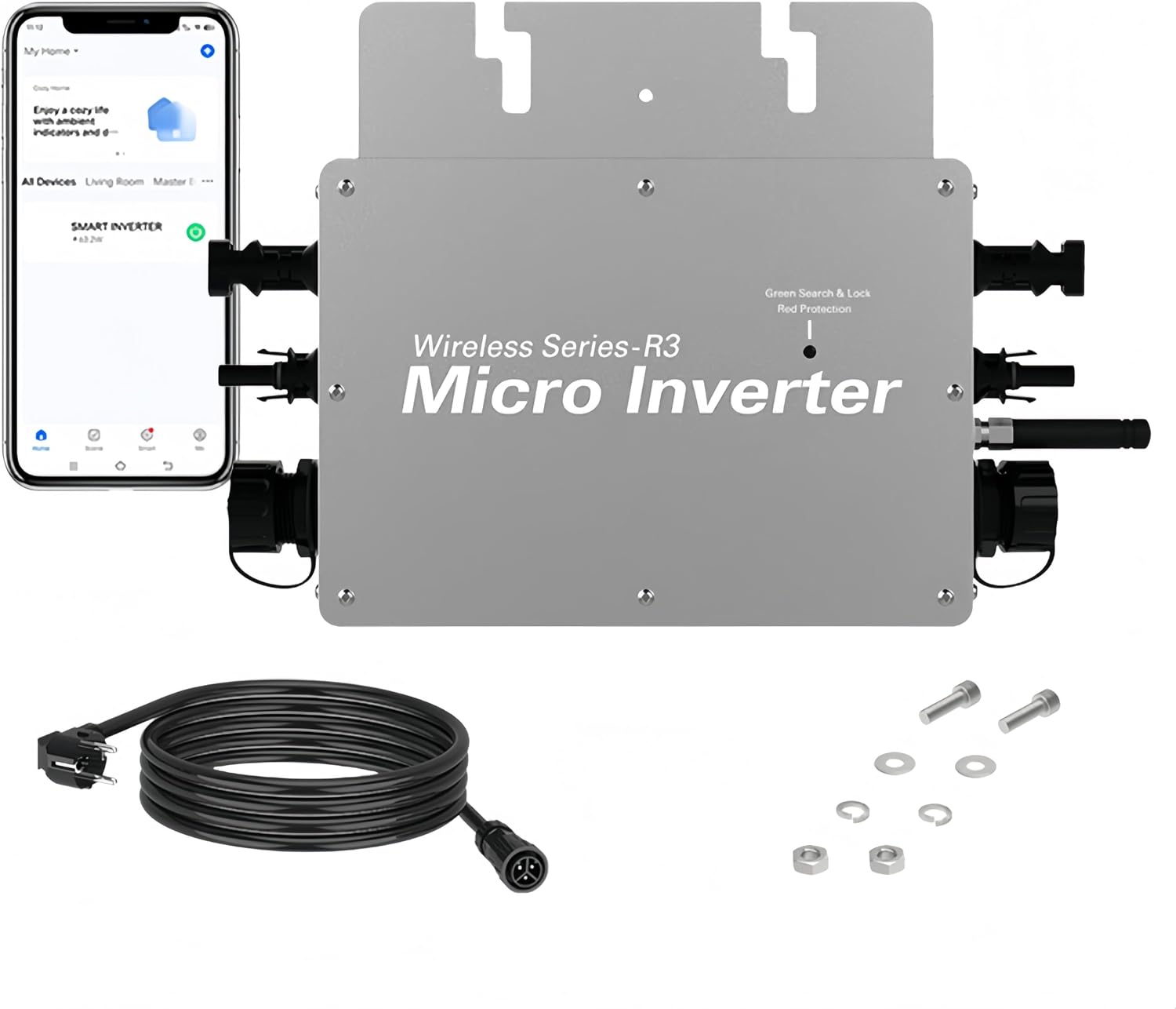 700 W microinverter Solar with 3 m Data Cable,Grid tie Inverter,Micro inverters for Solar Panels Ideal for Small Home Solar Power System