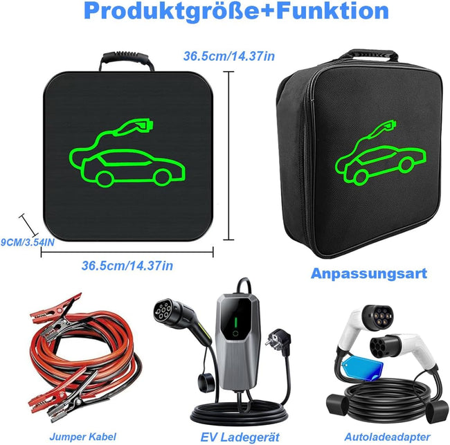 Portable EV Cable Bag for Charging Cable & Car Accessories, Organiser Bag Made of 1680D Nylon, Storage for Type 2/Type 1 Cable, Robust & Ideal for Car Boot or Garage Main Image