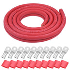 iGreely 4 AWG Gauge Wire Pure Copper Welding Battery Cable for Vehicle Solar,10Ft Black+10Ft Red Flexible OFC Cables with 5pcs of 5/16" & 5pcs 3/8" Copper Lug Terminal Connector Heat Shrink Tubing