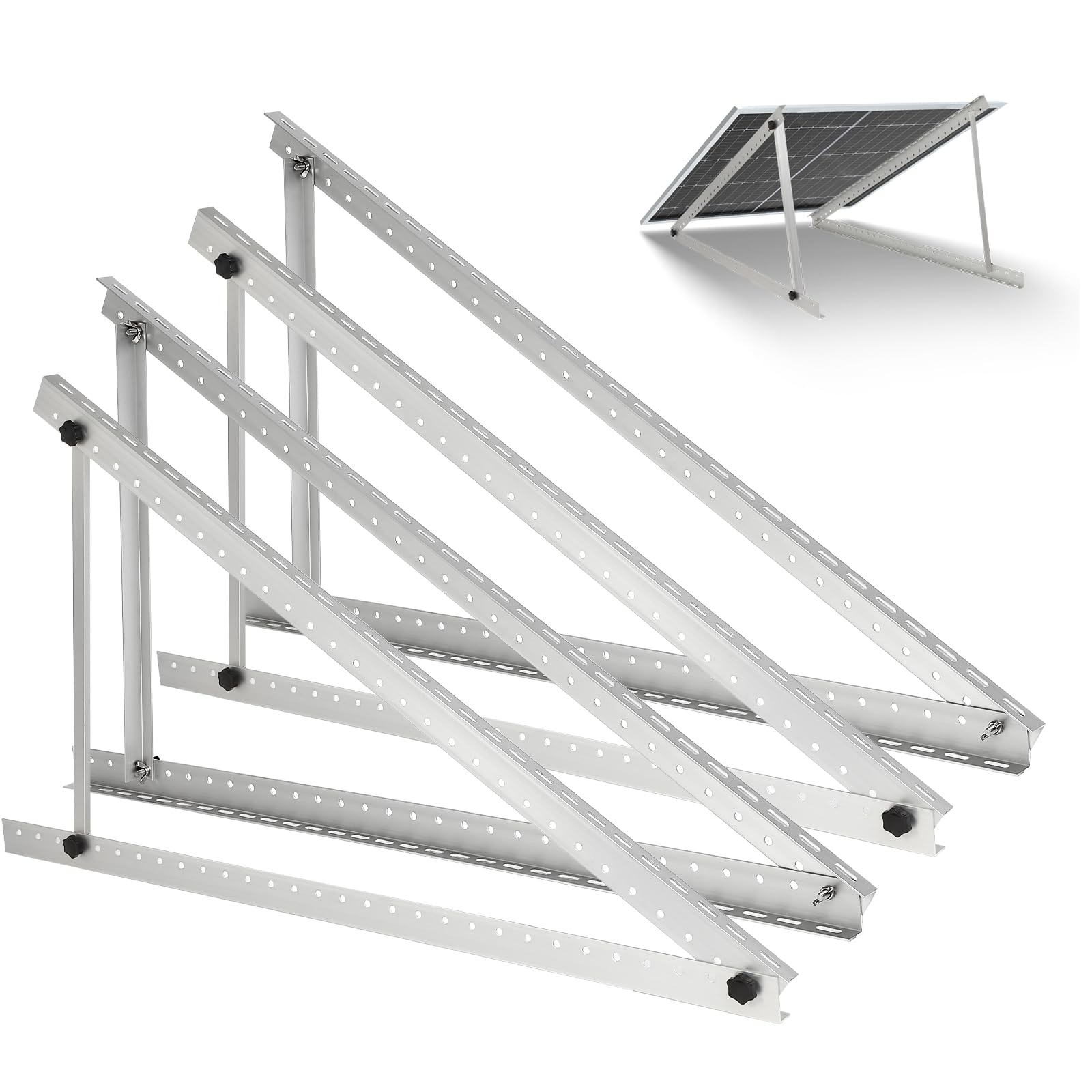 Solar Panel Mounting Brackets, 2 Sets Adjustable Solar Panel Tilt Mount Brackets, 14-27IN Adjust Solar Panel Rack, Support up to 100-450 Watt Mounting Bracket Set, Portable Stand for Roof RV Boat