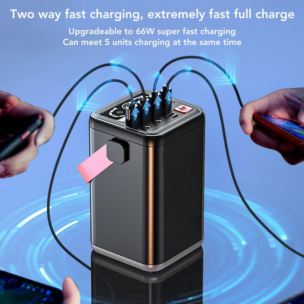 Power Station with 60000mAh Lithium Battery - Portable Bidirectional Fast Charging for Outdoors Camping and Emergency Blackout(Grey)