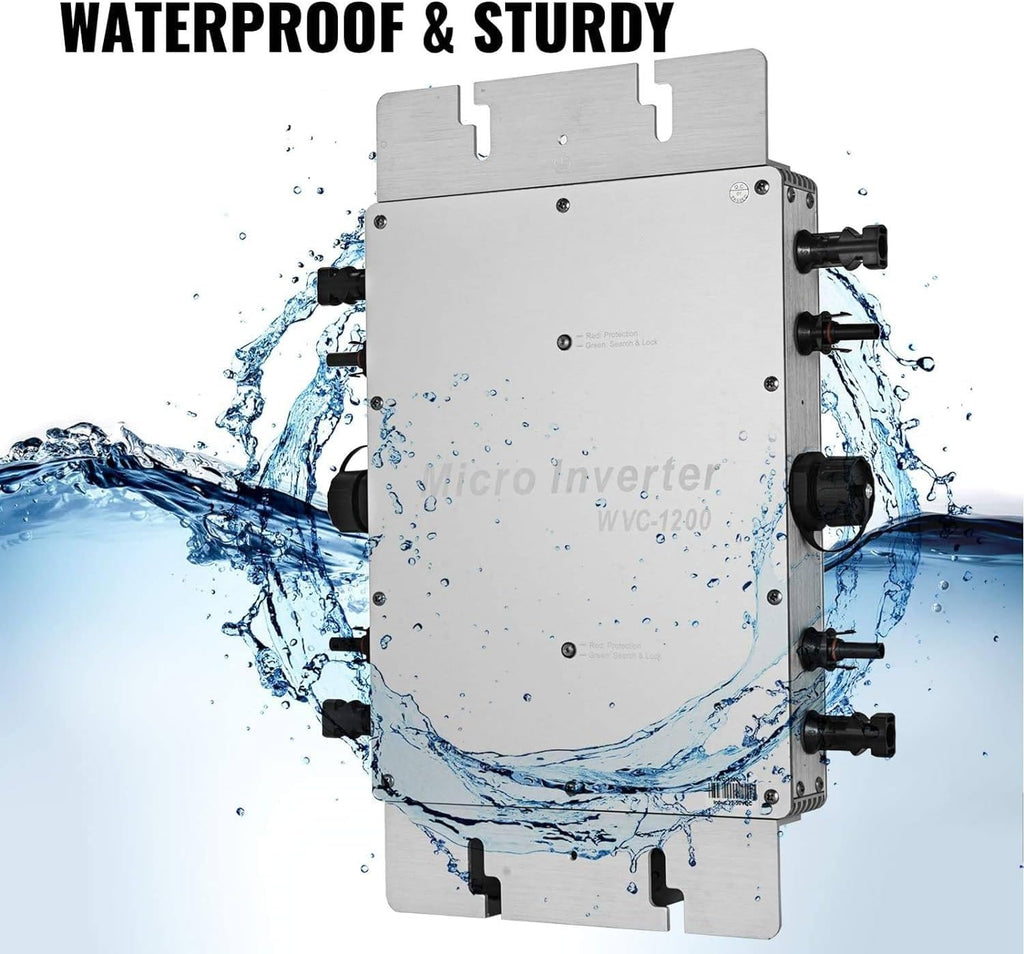 Solar Micro Inverter, Waterproof Wvc-2000W Grid Tie Mppt Pure Sine Wave 120 230V Automatic Identification Power Inverters Solar Grid Tie Micro Inverter