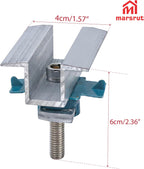 10Pcs Solar Panel Clamps for Unistrut System, Mounting Clamp Bracket, Adjustable Wide PV Photovoltaic Support Mid Mount Clips, Aluminum Secure Hardware Kit with Nut Bolt Fit Standard Roof Solar Panel