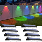 Solar Fence Lights Outdoor - 2700/4000/6000K 3 Mode, 8 Pack Solar Fence Lights Outdoor Waterproof LED, Fence Light Solar Powered for Outside, Backyard, Railing, Step, Patio,Wall and Home Improvement