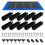 Solar Panel Mounting Brackets, Roof Mount Kit, Rails and Clamps Included for Thickness 1.18”-1.38”, 4pcs in A Row Assembly on Tin, Flat and Sheet Rooftop, Aluminum Alloy