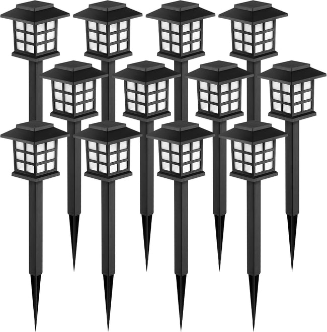 GIGALUMI Solar Outdoor Lights,12 Pack LED Solar Lights Outdoor Waterproof, Solar Walkway Lights Maintain 10 Hours of Lighting for Your Garden, Landscape, Path, Yard, Patio, Driveway Hover Image