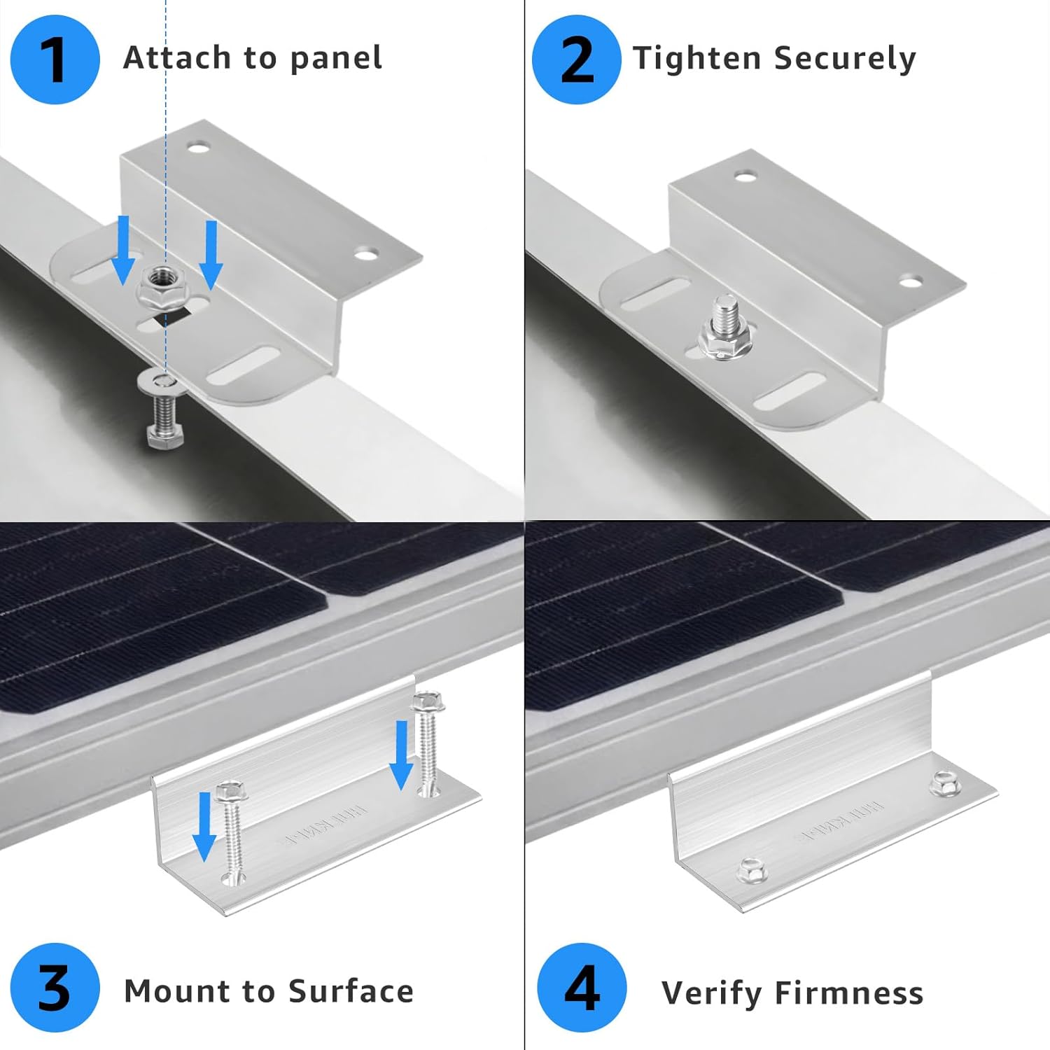 Z Brackets Solar Panel Mounting Kit (16 Pack) - Heavy Duty Corrosion-Resistant Aluminum for RV, Boat, Roof & Off-Grid Installations