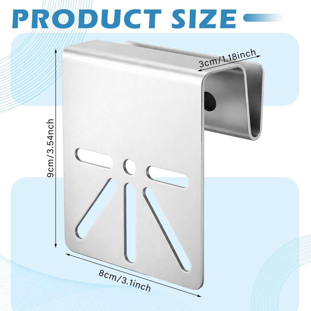 Saysurey 2 Pcs Standard Size Gutter Mount Stainless Steel Bracket No-Drill Anti-Rust Solar Security Camera Holder with Stainless Screws Gutter Mount for Security Camera Outdoor Use