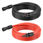 8 AWG Solar Extension Cable 50FT Black + 50FT Red, 8 Gauge Solar Panel Wire Male to Female Tinned Copper Wire for Solar Panel, Automotive, RV, Boat, Outdoors