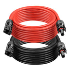 10AWG Solar Extension Cable 5FT – 2 Pack Red & Black PV Wire with Solar Connectors, 84-Strand Tinned Copper, Dual XLPE Insulated, Outdoor UV-Resistant Cable for RV, Inverter, Battery