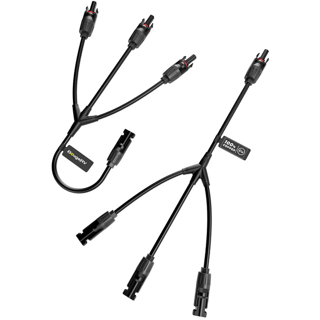 BougeRV Solar Y Branch Connectors Solar Panel Parallel Connectors 1 to 3 Solar Cable Wire Plug Tool Kit (M/FFF and F/MMM) Hover Image