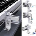 Solar Panel Mounting Bracket Kit, 10Pcs Upgraded Longer Stronger 6 inch Rails Solar Panel Mount for 1-4pcs Thickness 1.4” Solar Panels, w/ Water Drain Clips for Shingle,Slate,Metal and Tin roof