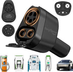 Upgraded 2in1 CCS1 & J1772 to NACS(Tesla) Adapter, Max 250KW 500A/AC Fast Charging/Level 1/2/3Chargers for Tesla Model 3/Y/S/X/Cybertruck,Works with Electrify America/ChargePoint/EVgo
