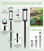 BITPOTT Bright Solar Pathway Lights Outdoor, 8 Pack Solar Powered Garden Lights Waterproof IP65, Auto On/Off Outdoor Light for Lawn Patio Walkway Driveway Decor Landscape Lighting