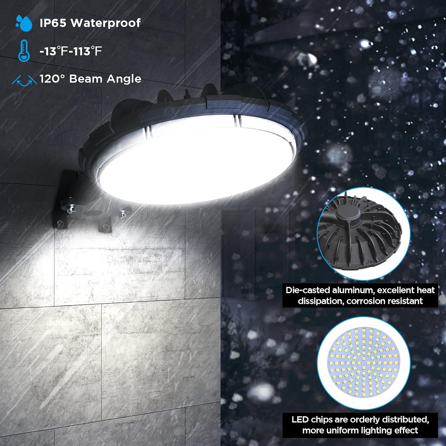 deerdance LED Barn Light, 80W 120V Hardwired Dusk to Dawn Outdoor Lighting with 10000LM 5000K Daylight, IP65 Waterproof Area Street Lights for Outdoor Barns Farmhouse Garage Yard Warehouse (1Pack)