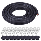 iGreely 4 AWG Gauge Wire Pure Copper Welding Battery Cable for Vehicle Solar,10Ft Black+10Ft Red Flexible OFC Cables with 5pcs of 5/16" & 5pcs 3/8" Copper Lug Terminal Connector Heat Shrink Tubing