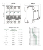 Chtaixi Manual Transfer Switch, 50 Amp 120V/240V AC Dual 2-Pole DIN Rail Mount RV Transfer Switch, Single-Side Interlock Circuit Breaker MTS D2P C50