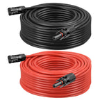 8 AWG Solar Extension Cable 50FT Black + 50FT Red, 8 Gauge Solar Panel Wire Male to Female Tinned Copper Wire for Solar Panel, Automotive, RV, Boat, Outdoors