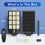 OKPRO 10000W Solar Street Lights Outdoor, IP66 Waterproof Solar Lights Outdoor with Motion Sensor & Remote, Dusk to Dawn Commercial Security Lighting for Parking Lot, Yard, Farm, Driveway