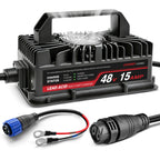 EPOWREY 15 AMP 48 Volt Golf Carts Battery Charger for Club Car 3-Pin Round Plug,for Lead Acid Battery