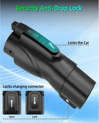 Nacs to J1772 Adapter, Portable Tesla to J1772 Adapter with Fixed Lock Works IP65, Max 80A 250V Converter Compatible with Nacs Wall Mobile Connector Target Chargers for All J1772 EVs Black