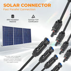 Solar Panel Connector 4 to 1 Solar Panel Splitter 4 Way 1000V Solar Panel Parallel Connectors Solar Adapter Cable Plug Pair for Solar System Solar Panel (4 to 1 1 Pair)