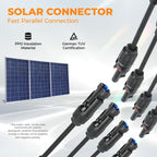 Pjerjzn Solar Panel Connector 4 to 1 Solar Panel Splitter 4 Way 1000V Solar Panel Parallel Connectors Solar Adapter Cable Plug Pair for Solar System Solar Panel (4 to 1 1 Pair)