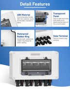 DIHOOL Solar Panel Disconnect Switch 4 String 30 Amp DC Circuit Breaker Box 4 in 4 Out Solar Combiner Box
