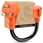 Nilight EV Adapter Cord 30 Amp to 50 Amp 4 Prong Pure Copper New Dryer Outlet to EV Plug Conversion Heavy Duty 10 Gauge Wire Nema 14-30P to 14-50R 30M/50F for Level 2 EVs Using