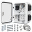 Outdoor Electrical Box with Thermostat and Fan, Cold-Rolled Steel Plate, Aluminum Alloy Back Beam, One-Piece Ventilation Design, IP65 Waterproof, Wall/Pole Mounted. (15.7" x 11.8" x 7.9")
