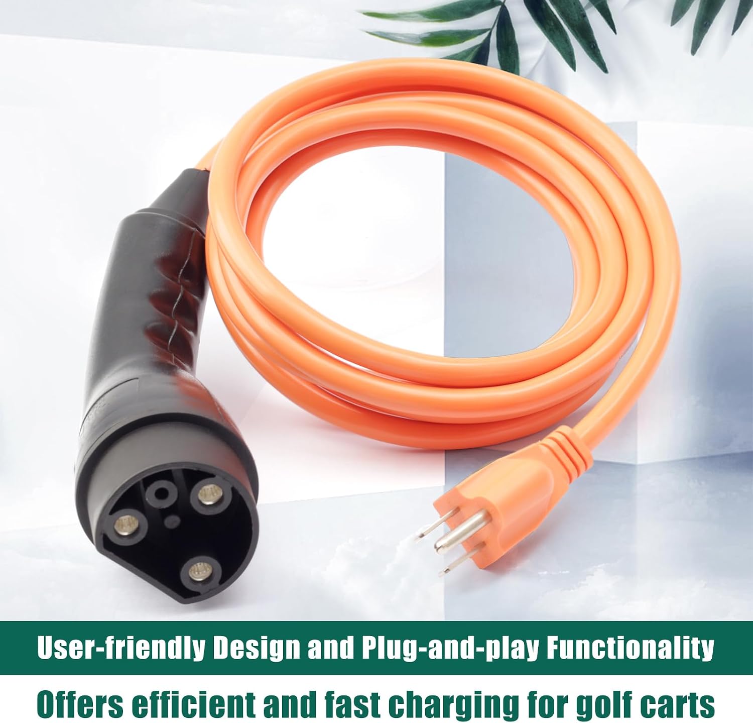 YUXIVCNE ST-031016-PT Charging Power Cord Replacement for Evolution ICON EV Golf Carts, 120V 3 Pin Charge Cable Assembly Replace 2.04.0620