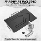 Otoolling 12 Pack Solar Racking Aluminum L Bracket with Flashing for Solar Panel Mounting PV Module Roof Racking Kit for Asphalt Shingle Composition Roofs Waterproof with EPDM Gasket Hardware(12inch)