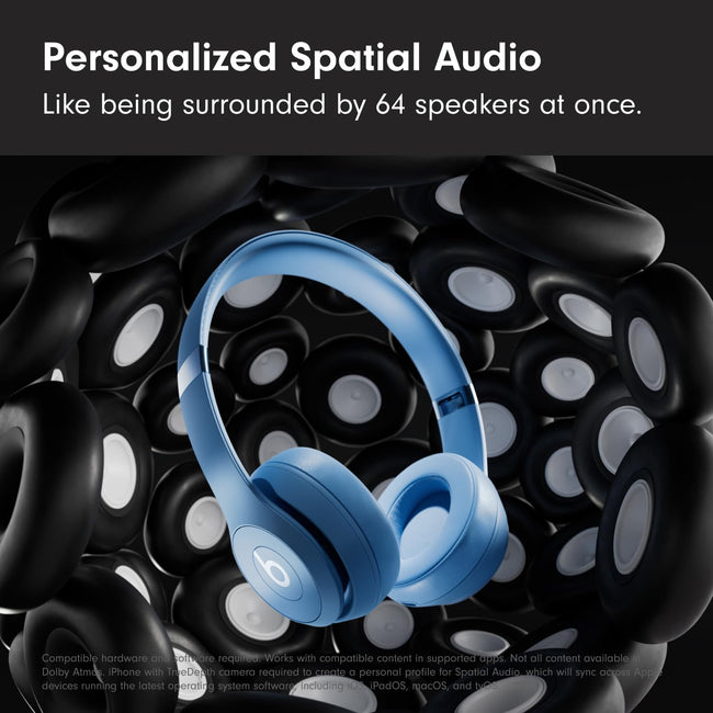 Beats Solo 4 - Wireless Bluetooth On-Ear Headphones, Apple & Android Compatible, Up to 50 Hours of Battery Life - Slate Blue (Renewed) Main Image