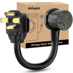 Nilight EV Adapter Cord 30 Amp to 50 Amp 4 Prong Pure Copper New Dryer Outlet to EV Plug Conversion Heavy Duty 10 Gauge Wire Nema 14-30P to 14-50R 30M/50F for Level 2 EVs Using