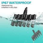 KNMIPJD Solar Panel Connector 6 to 1 T Branch Parallel Adapter, 30A 1000V 10AWG Tool-Free IP67 Waterproof Cable for Solar Panels (T Branch, 6to1(1Pairs))